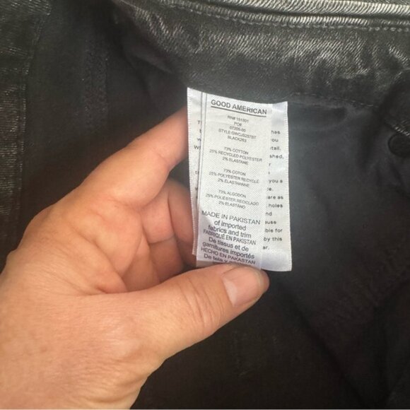 GOOD AMERICAN Good Legs faded black jeans stretch high rise straight 16 - Picture 7 of 8